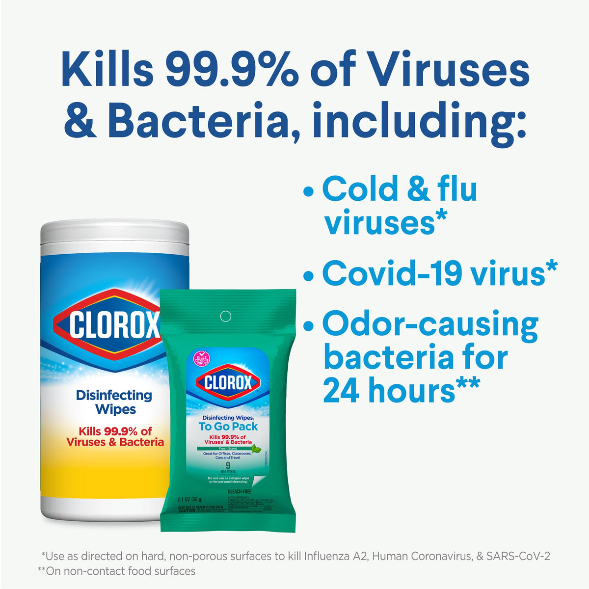 Bleach Free Fresh Scent Disinfecting Wipes 9 Count Pack of 24 Z426