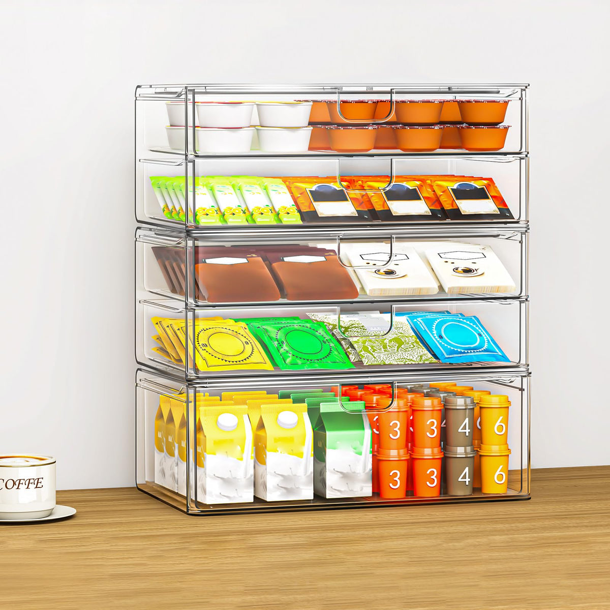 Acrylic Stackable Storage Drawers 6-Pack E4052