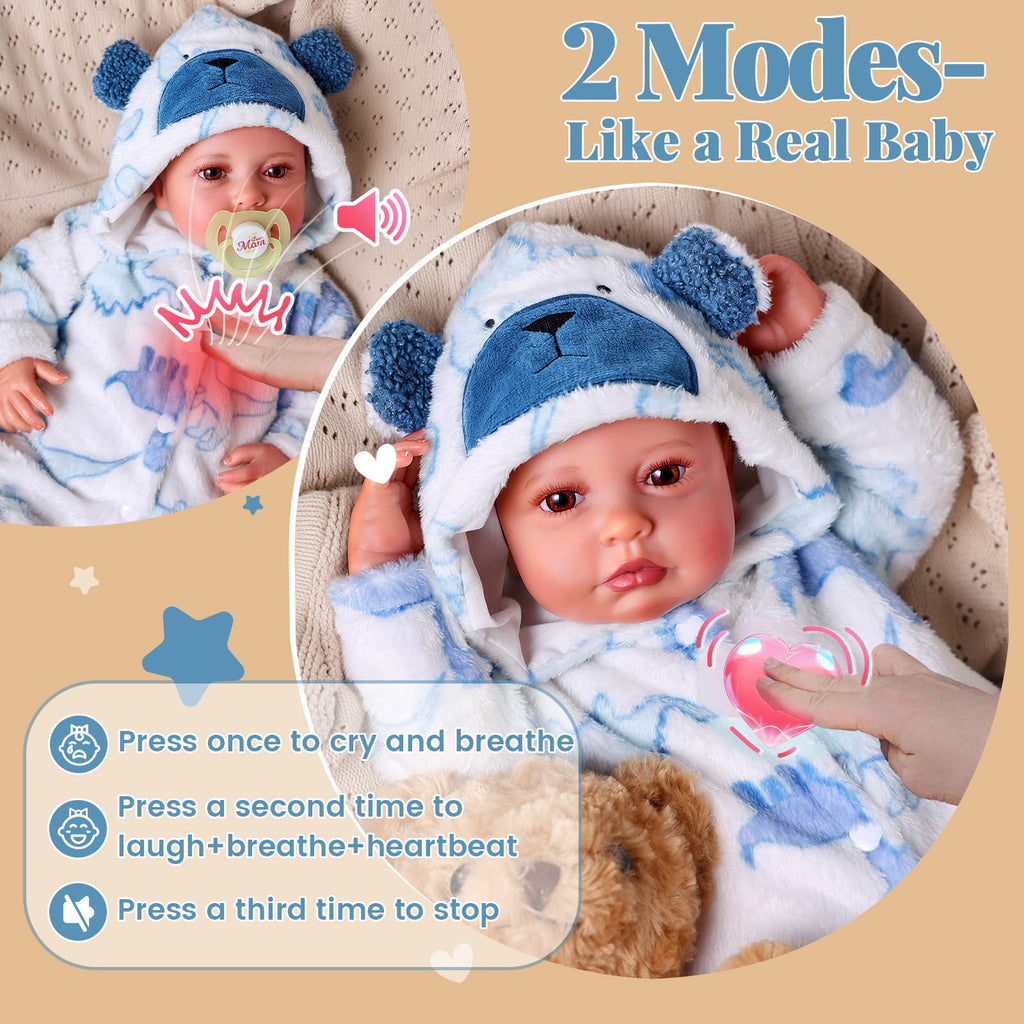 Reborn Baby Dolls with Breathing, Heartbeat, Coos & Conversation T101