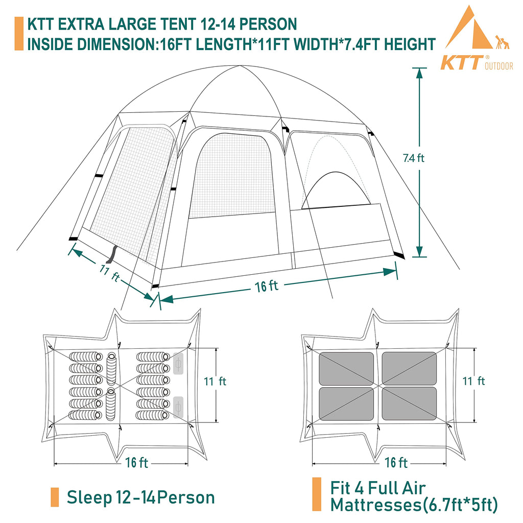 Extra Large 10-12-14 Person Cabin Tent K470