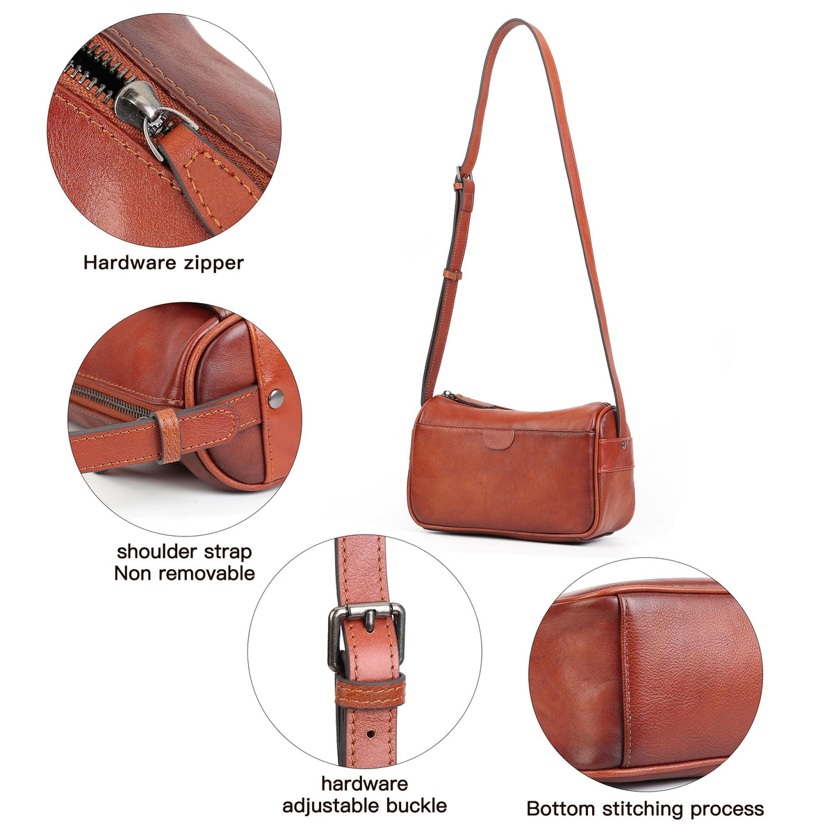 Genuine Leather Crossbody Bag G806