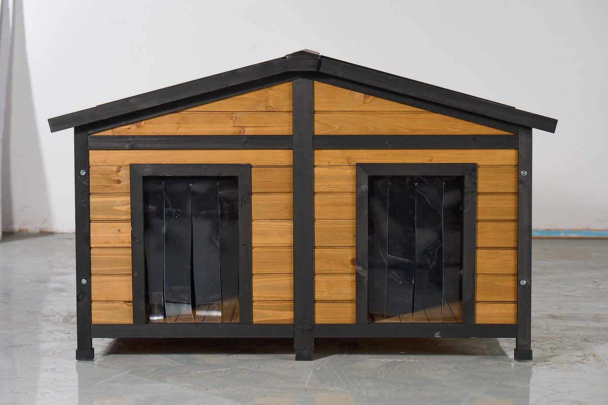 Large Wooden 2-Tier Rabbit Cage with Waterproof Roof F24958
