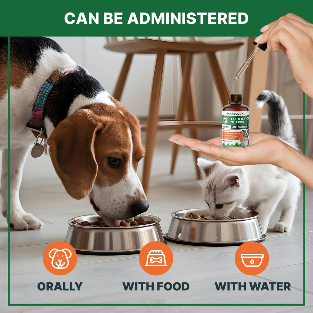 Natural Flea and Tick Oral Supplement Drops for Dogs and Cats Y7355