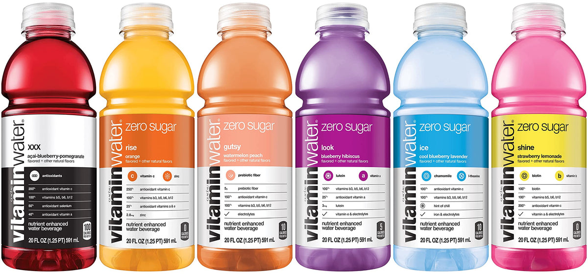Vitamin Water ZERO Sugar Variety Pack 20 fl Oz Bottles Pack of 12 E753