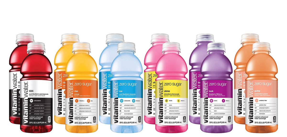 Vitamin Water ZERO Sugar Variety Pack 20 fl Oz Bottles Pack of 12 E753