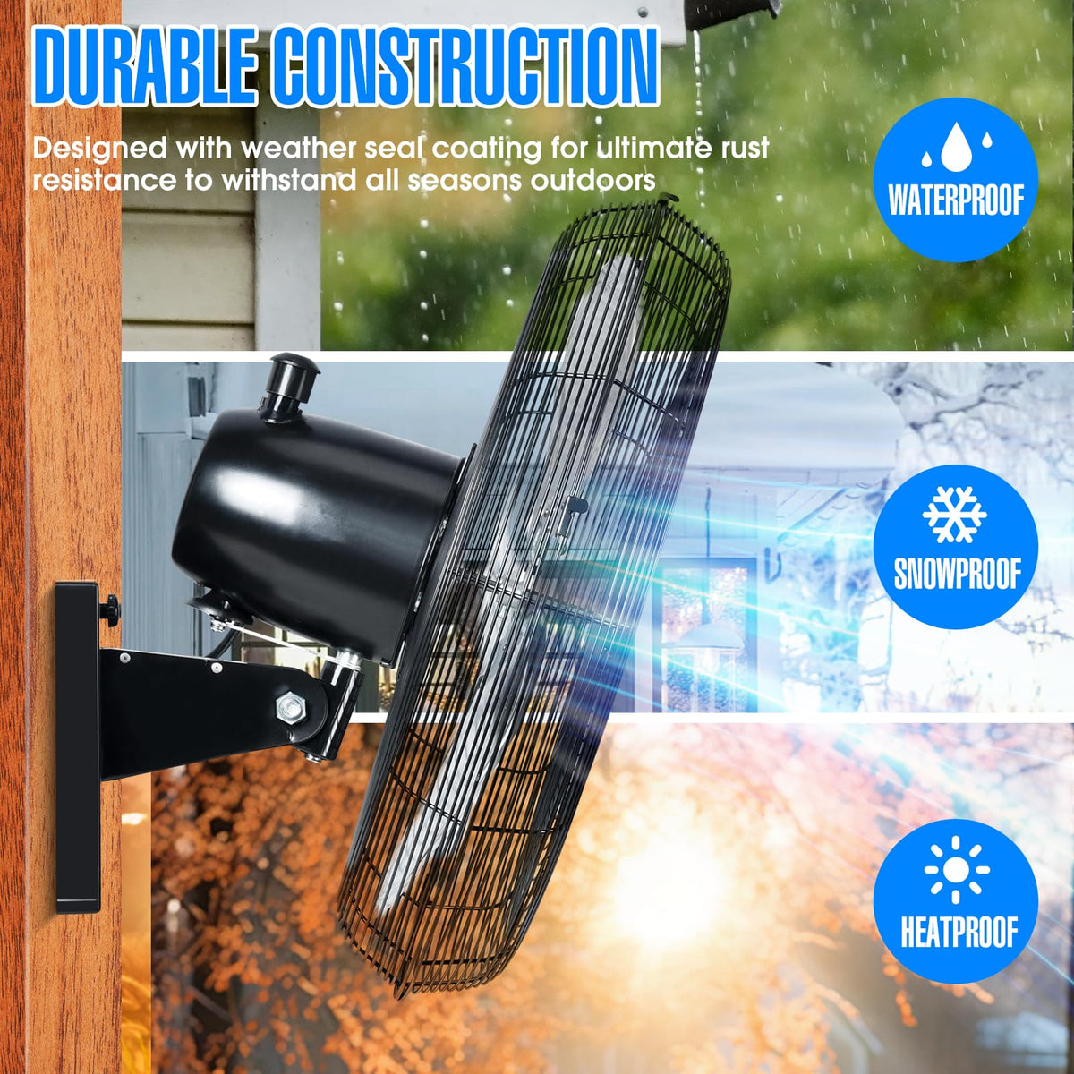 20" Outdoor Oscillating High Velocity Wall Fan, Black V5510