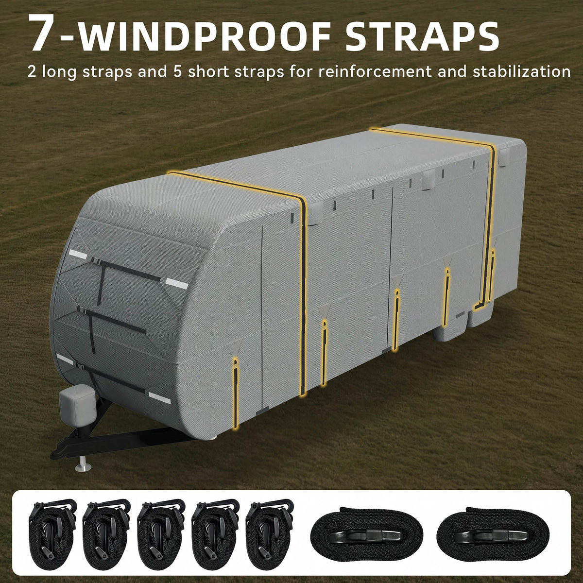 24-27FT Travel Trailer Cover 9-Layers Non-Woven Fabric E1638