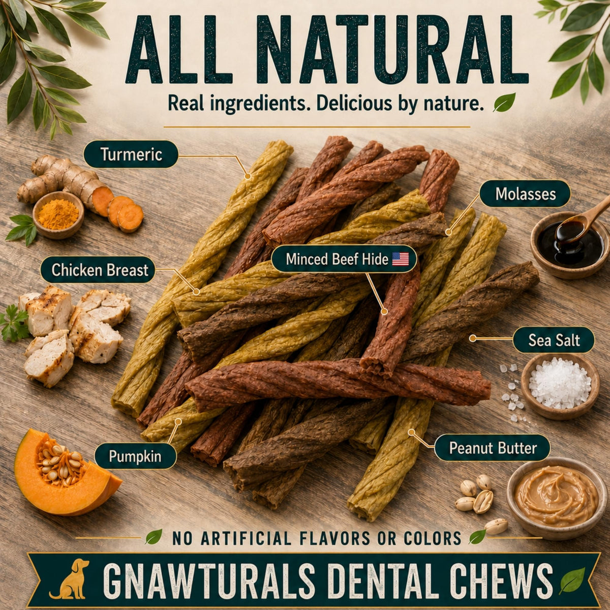 Twisted Sticks Dental Chews for Dogs (5 Sticks, Pumpkin) S747150