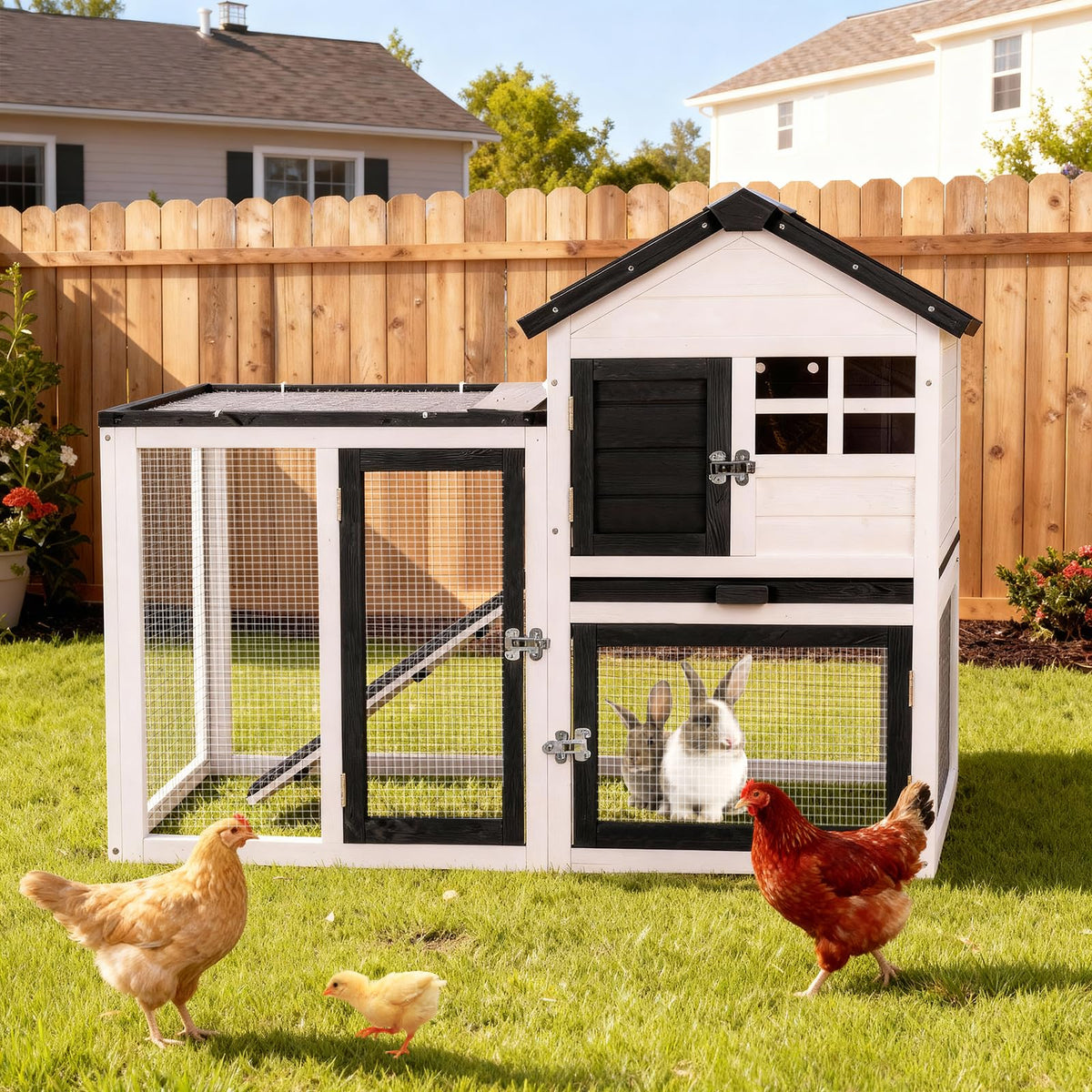 Rabbit Hutch Bunny Cage with Mesh Floor J384