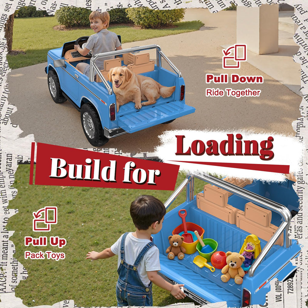 Blue 24V 2 Seater Ride on Car V971