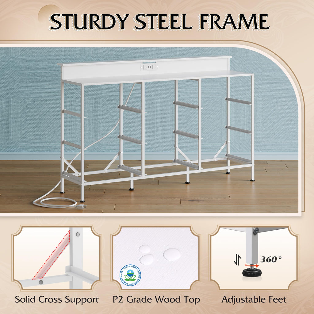 White 2-Piece TV Stand Dresser with 8+9 Fabric Drawers X9643