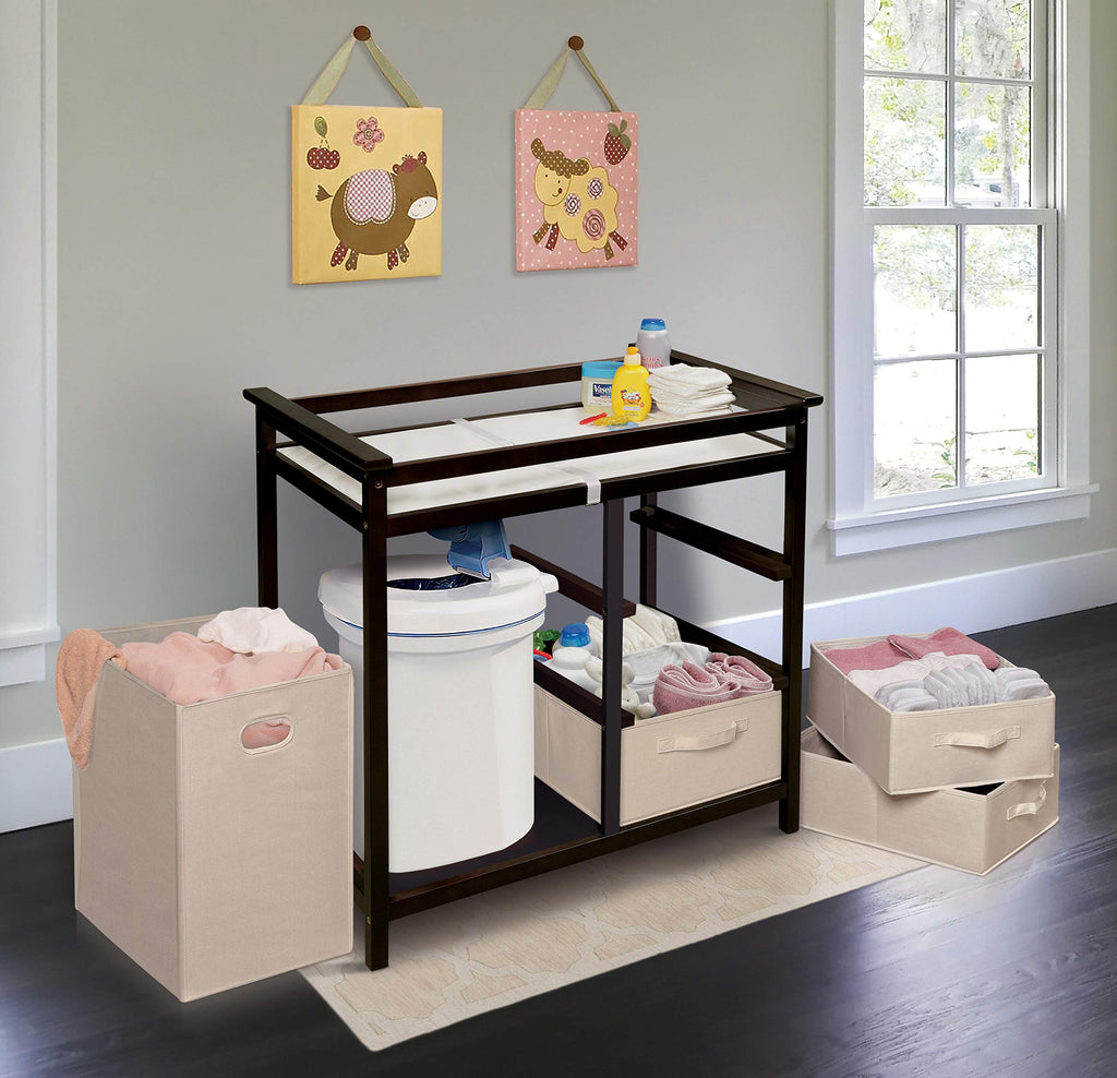 Baby Changing Table with Laundry Hamper and 3 Storage Drawers K696