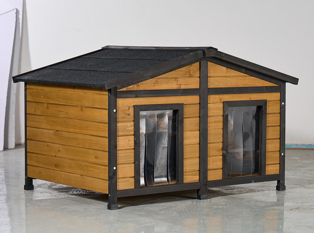 Large Wooden 2-Tier Rabbit Cage with Waterproof Roof F24958