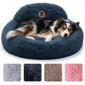 Medium Size Washable Anti-Slip Fluffy Plush Round Dog Bed R460330