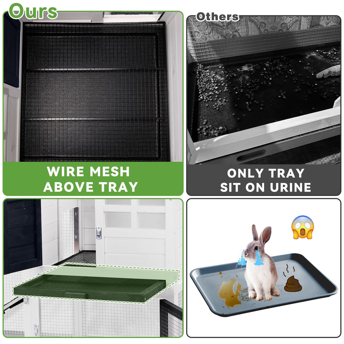 Rabbit Hutch Bunny Cage with Mesh Floor J384