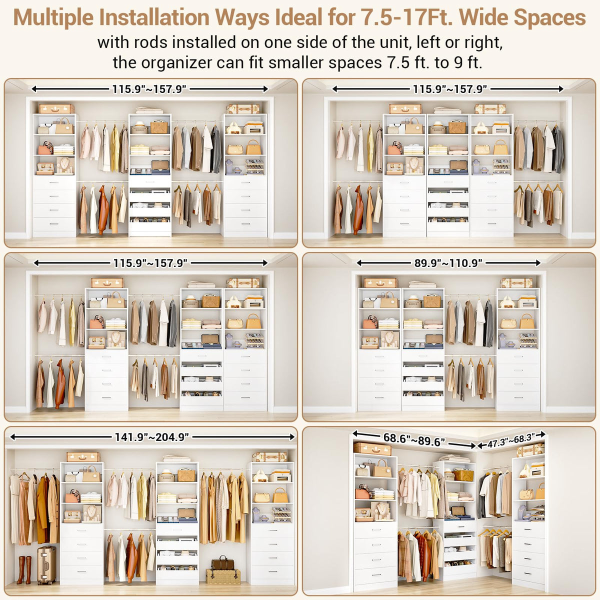 Wood Closet Organizer with 12 Drawers J64591