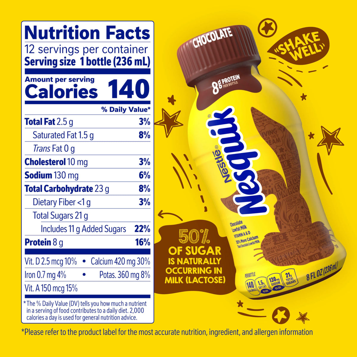 Lowfat Chocolate Milk 8 Fl Oz 12 Pack N598