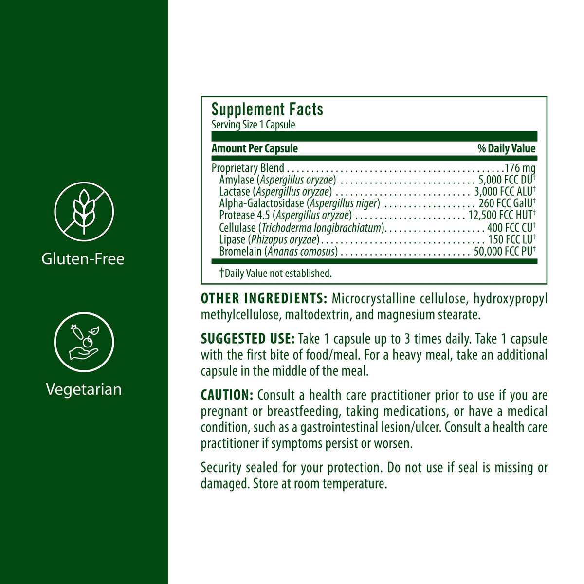 Digestive Enzymes Lactase 60 Veg Caps J92087