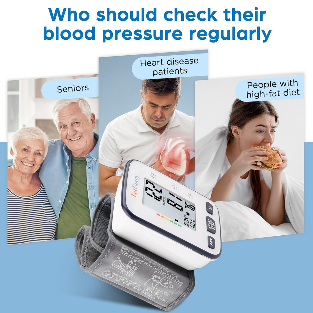 Automatic Wrist Blood Pressure Monitor with Adjustable Cuff and 120 Memory Z9959