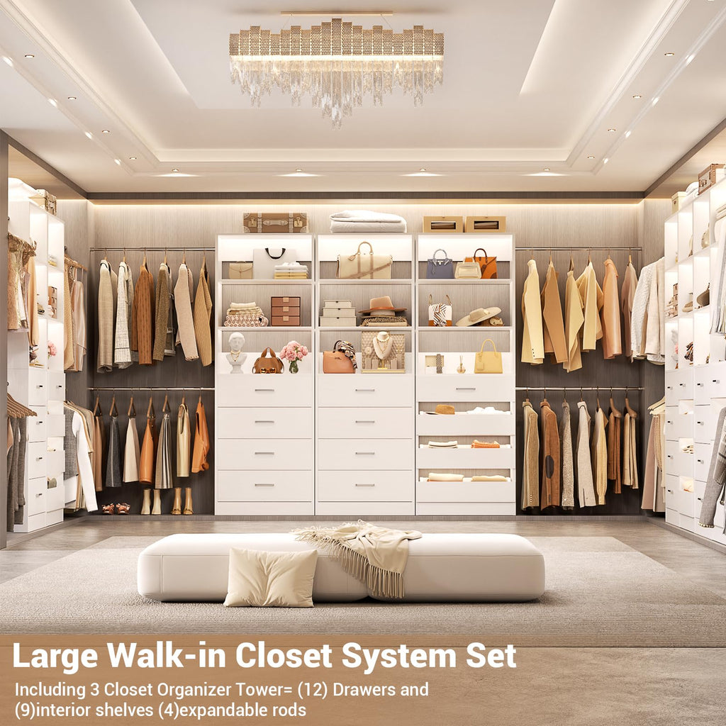 Wood Closet Organizer with 12 Drawers J64591