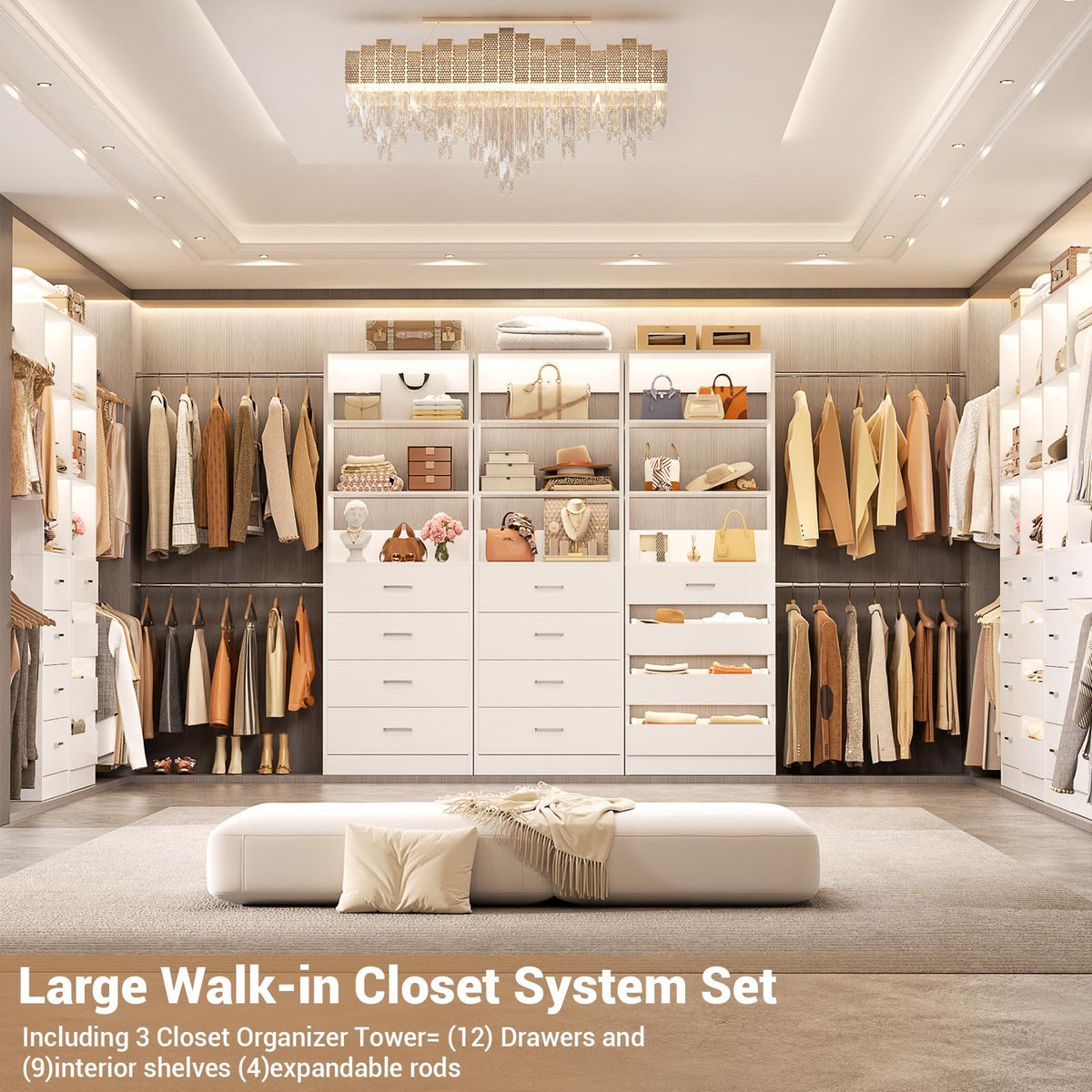 Wood Closet Organizer with 12 Drawers J64591