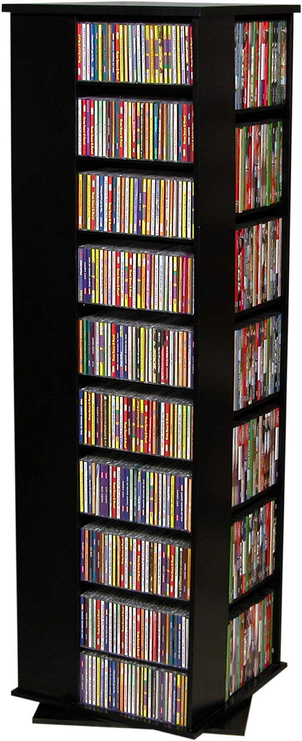 Black 4-Sided Revolving Media Tower R872
