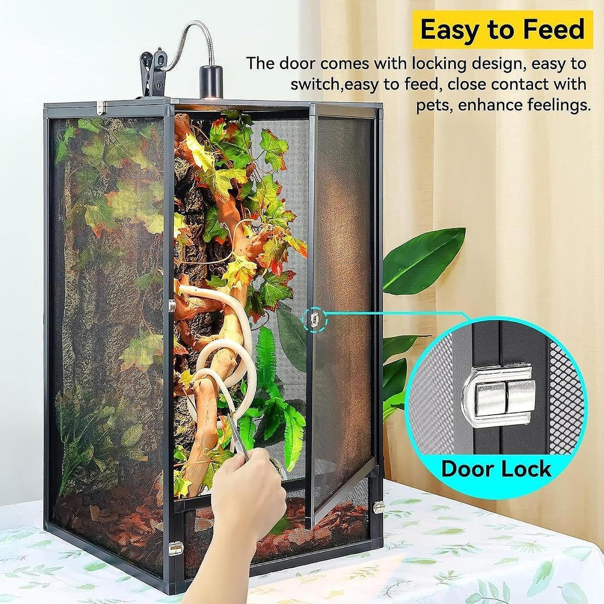 Aluminum Reptile Terrarium with Screen 45x45x80cm H673