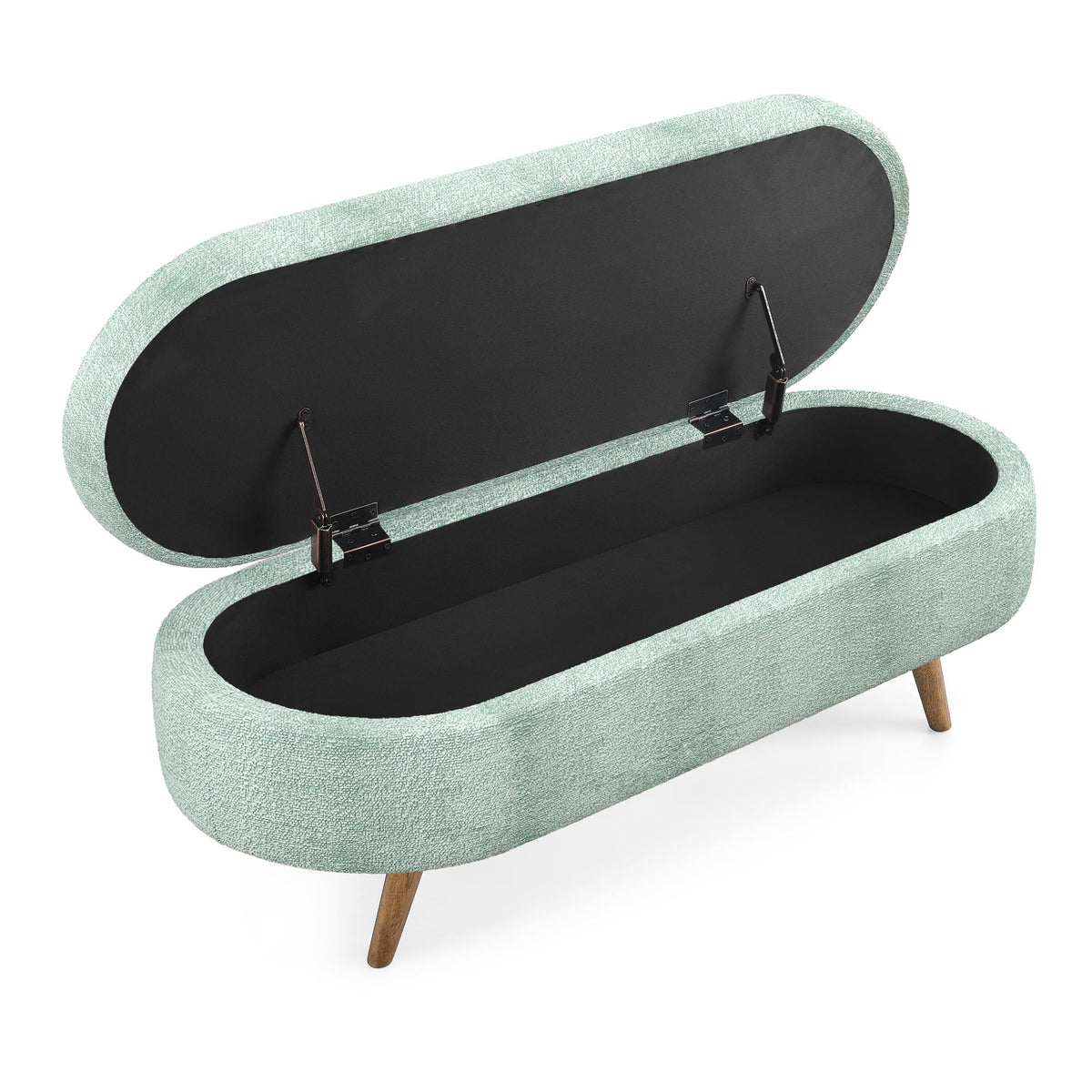 Oval Storage Bench with Rubber Wood Legs G86844