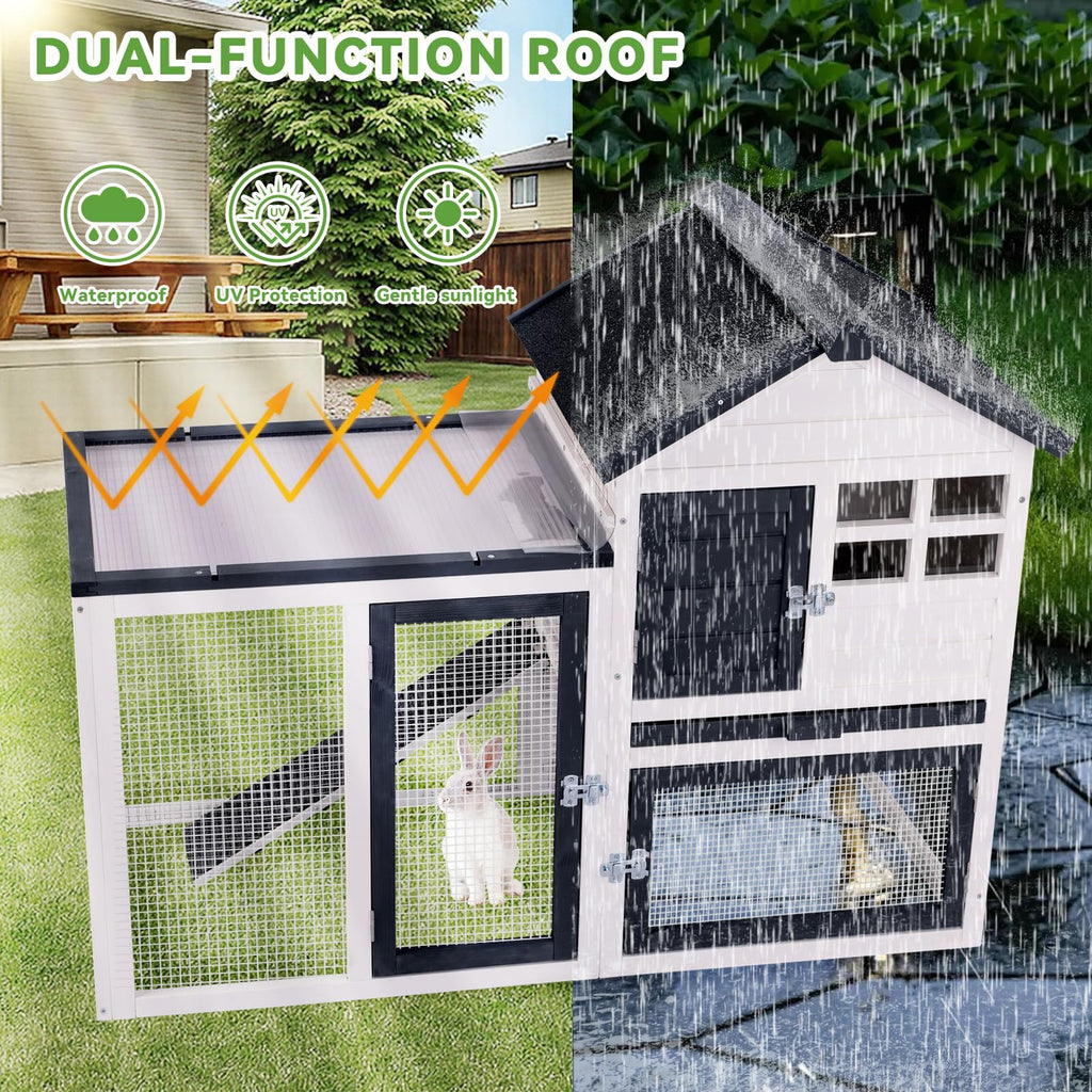 Rabbit Hutch Bunny Cage with Mesh Floor J384