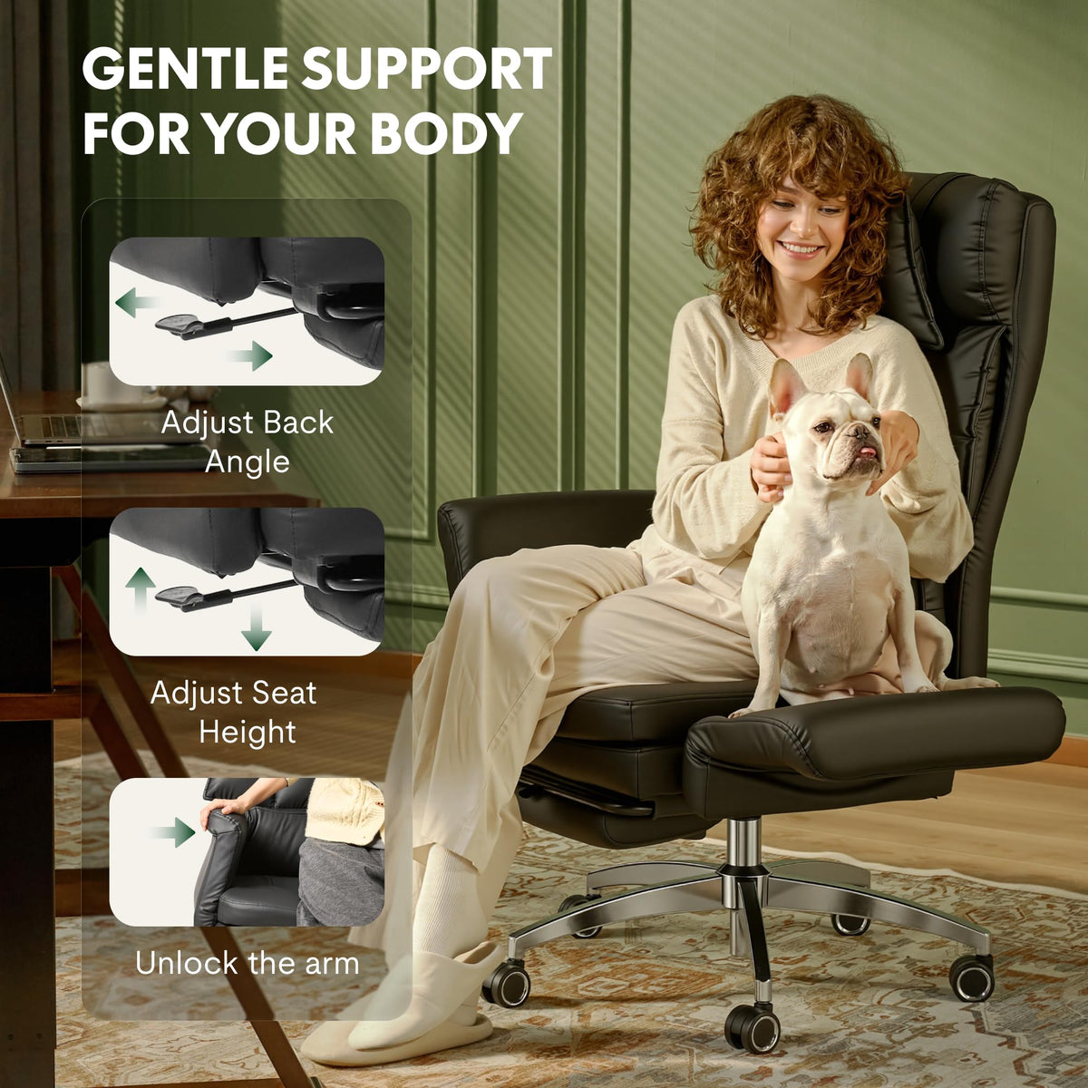 Oversized Brown Convertible Office Chair F958180