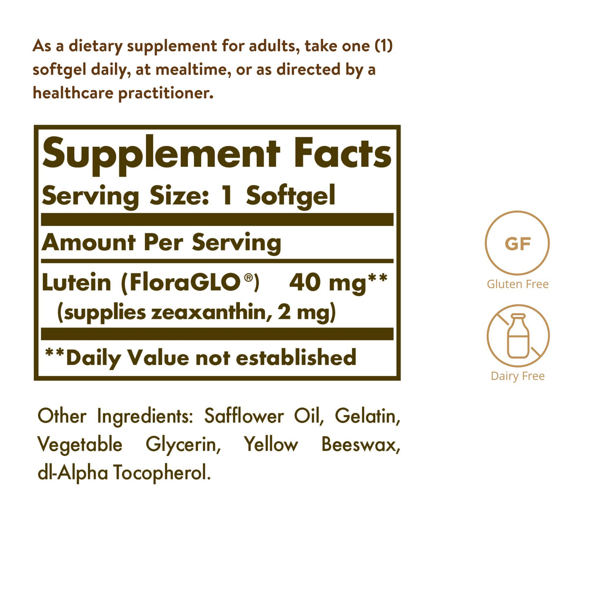 Lutein 40 mg 30 Softgels Non-GMO I29731