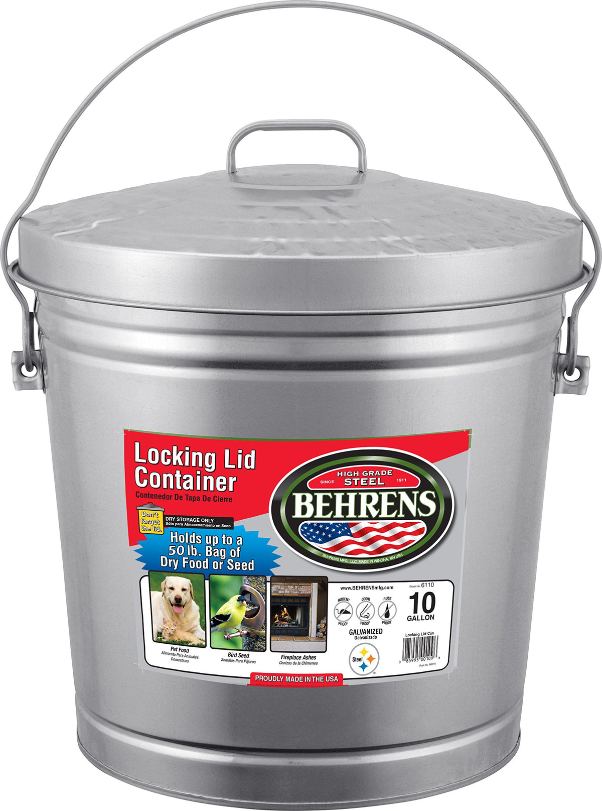 10-Gallon Locking Lid Can V3508