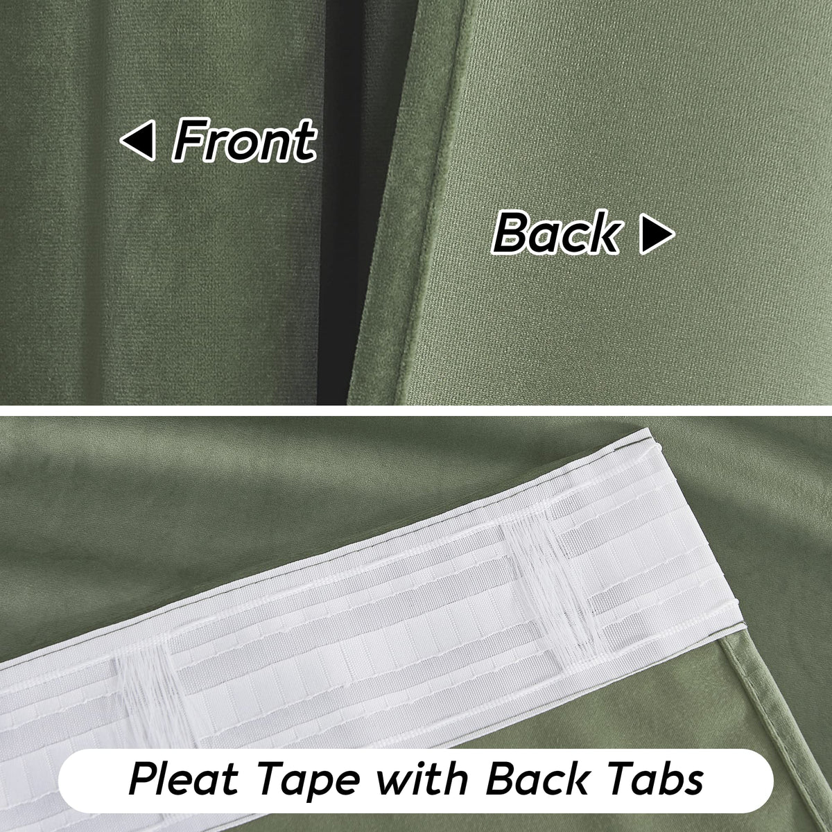 Sage Green Velvet Curtains 96 inches K981116
