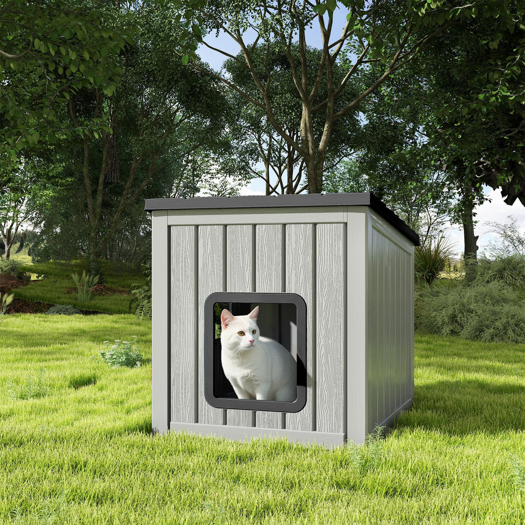 Weatherproof Insulated Resin Outdoor Cat House B52383